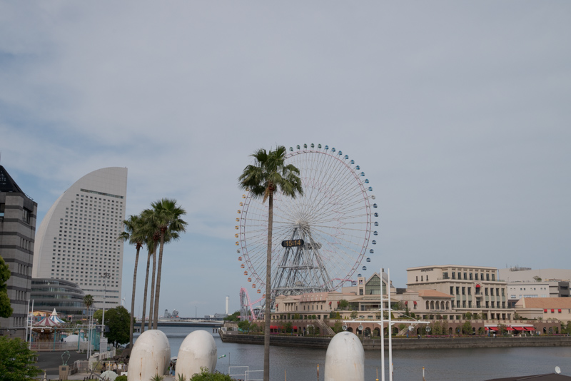 日本丸メモリアルパークから見えるみなとみらいの写真