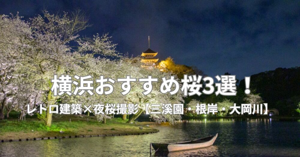 横浜おすすめ桜3選!|レトロ建築×夜桜撮影【三溪園・根岸・大岡川】